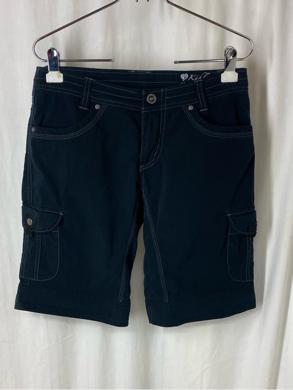 KUHL 6 Splash Patina Dye Cargo Hiking Shorts 11 Inseam Black Outdoor Travel